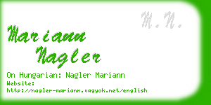 mariann nagler business card
